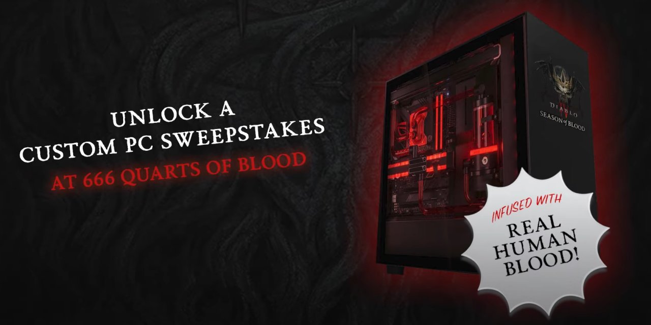 Blizzard, gerçek insan kanı ile doldurulmuş bilgisayarın çekilişini yapıyor...